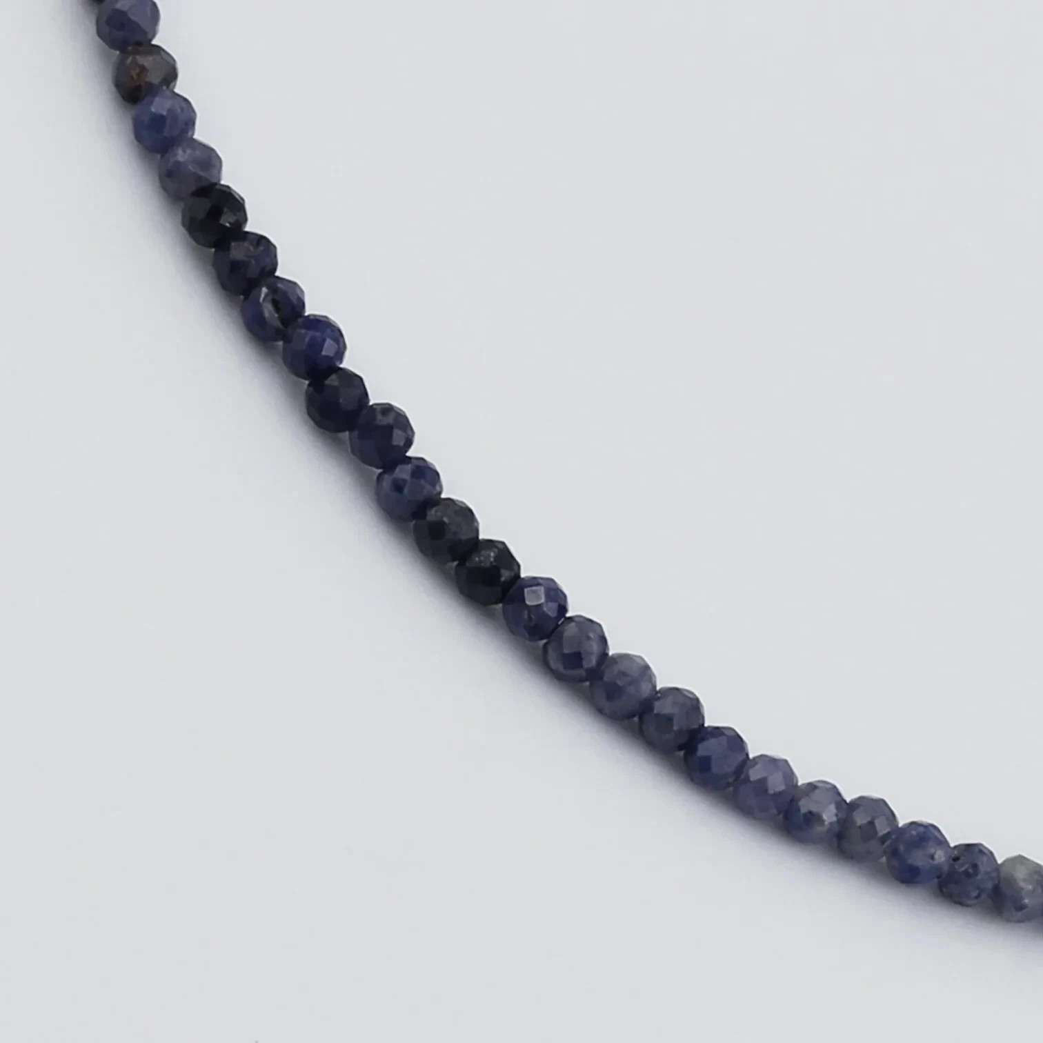 Dainty Sapphire Anklet 3mm Blue Sapphire Faceted Beaded Bracelet Boho Jewelry