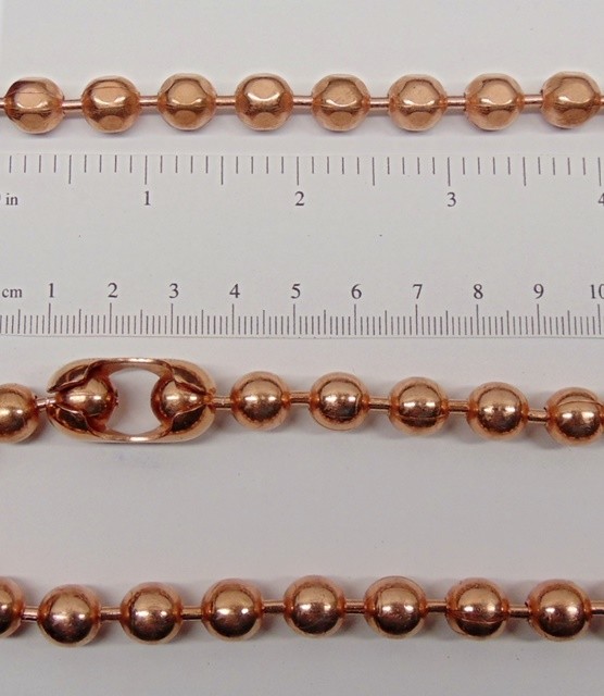 COPPER BALL CHAIN Necklace or Bracelet Statement Size 9.5mm Round + Faceted Bead