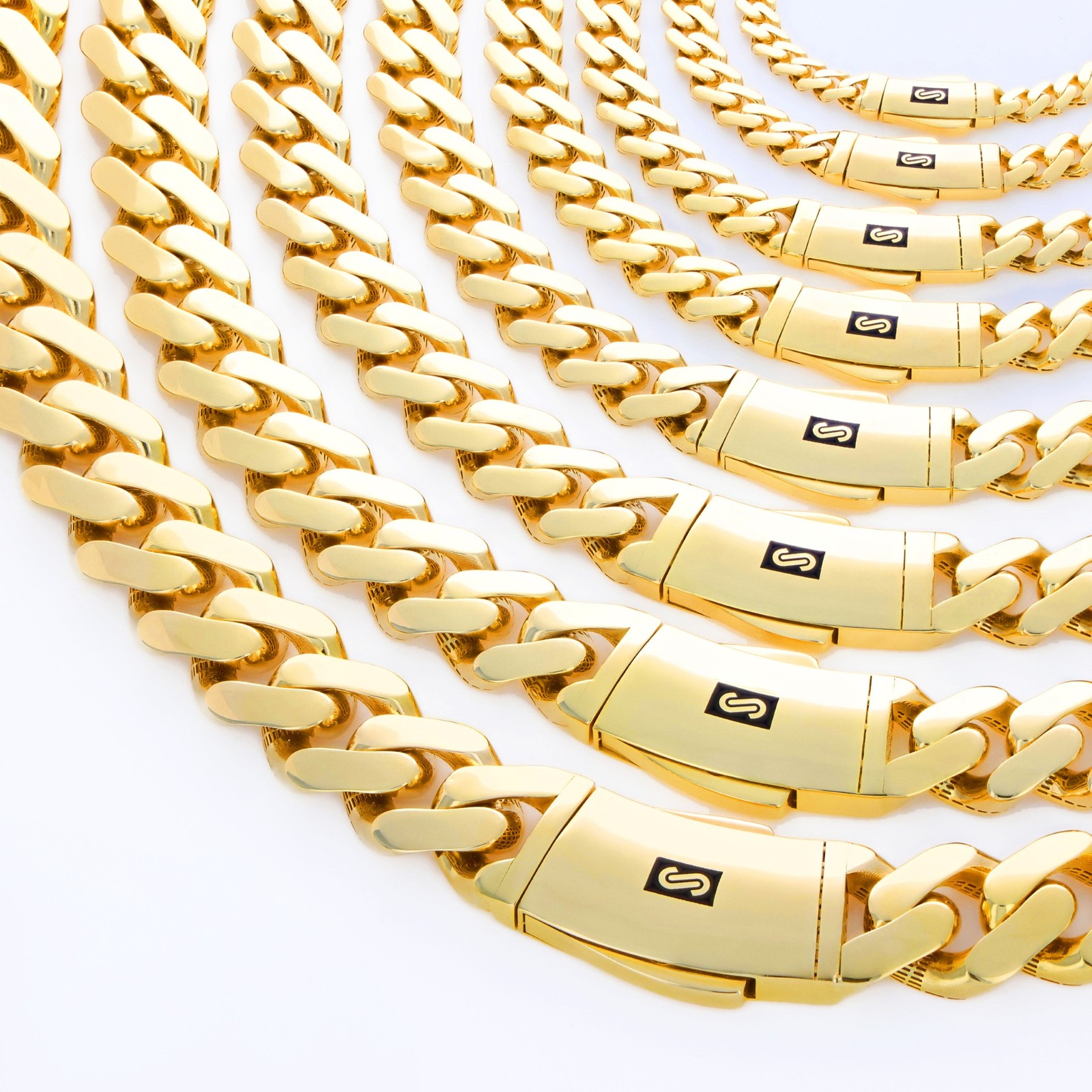 14k Yellow Gold Miami Cuban Royal Monaco Chain Bracelet 5mm-17mm 7″ 7.5″ 8″ 9″