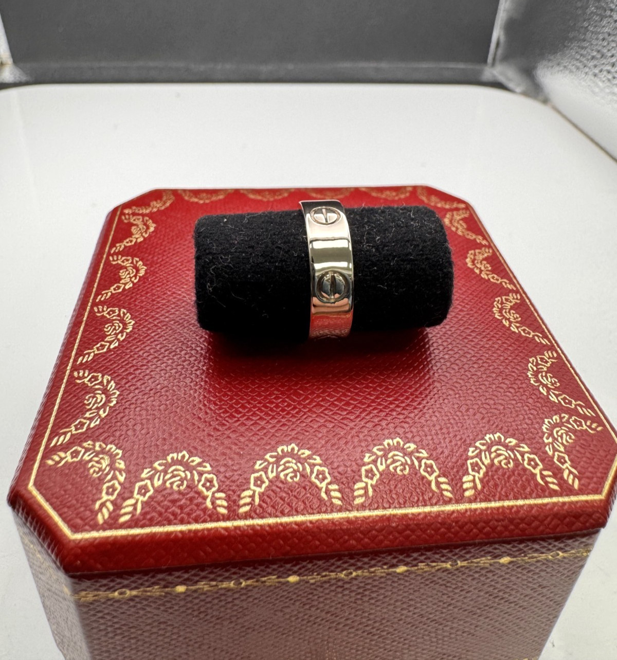 Guaranteed Authentic Cartier 18K White Gold Love Ring 5.5mm Size 52 US 6 w/ Box