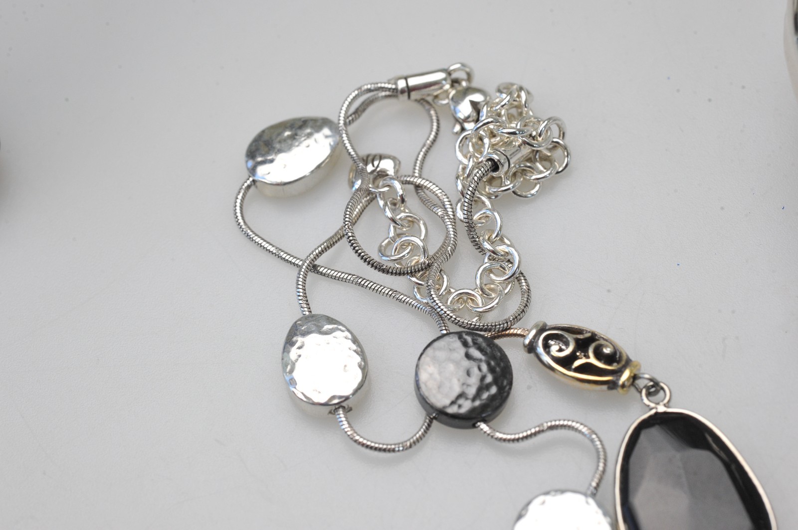 Brighton Necklace bracelet LOT Black Silver Classic * FLAWS See Description LF3