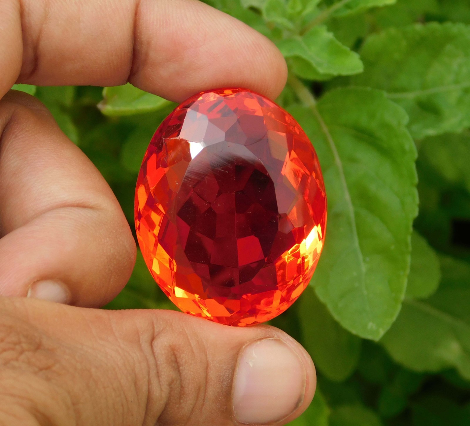 131.95Ct. Huge Natural Oval Cut Mexican Orange Fire Opal Loose Gemstone