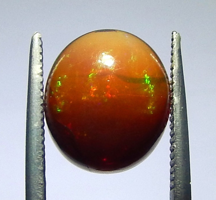 6ct Ethiopian Orange Precious Black Opal Natural Earth Mined Unheated Oval Cab