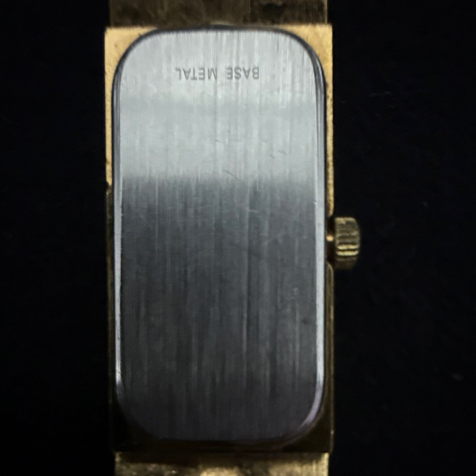 Wittnauer Quartz Vintage Women’s Rectangle Dress Watch Gold Dial Metal Bracelet