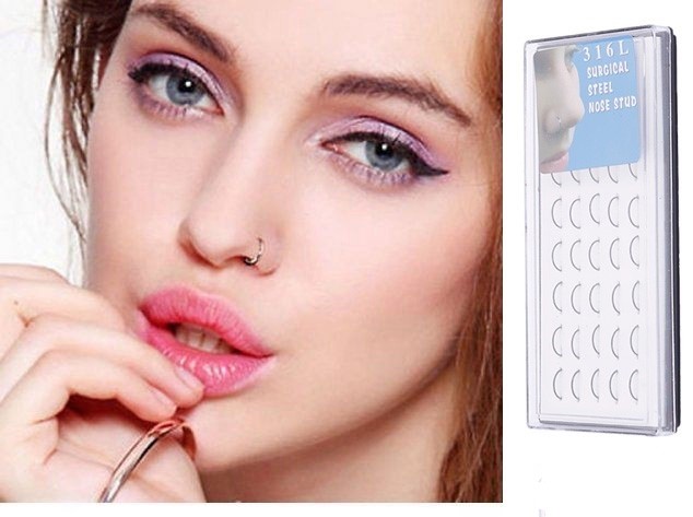Stainless Steel Nose Ring Hoop Plain Silver 8mm 22 Gauge