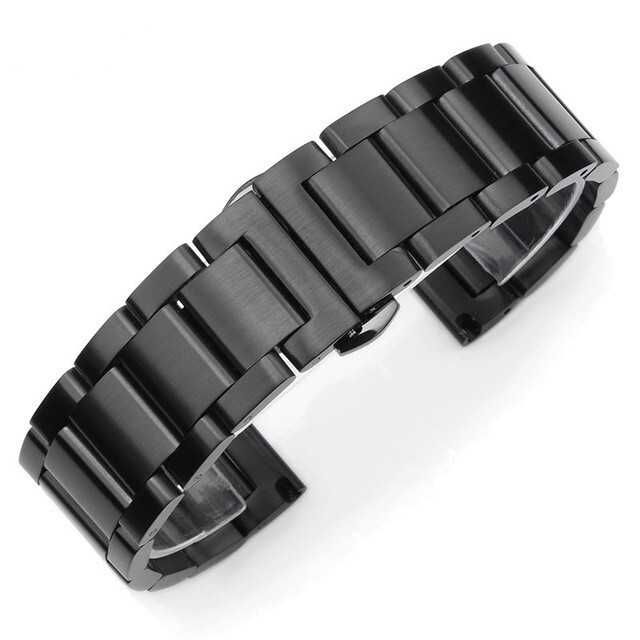 Thicked Stainless Steel Watch Strap Mens Solid Metal Band 18 20 21 22 23 24 26mm