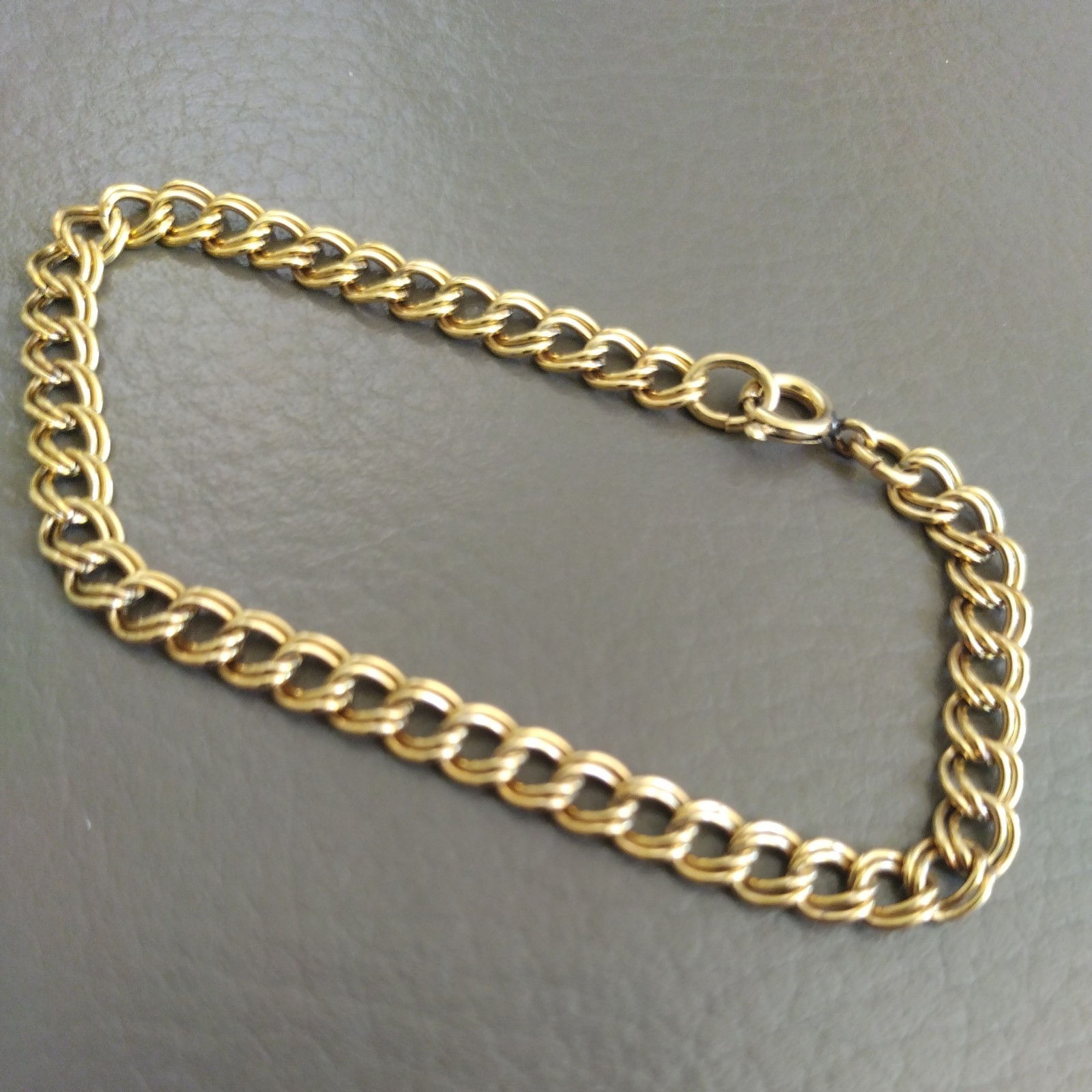 Vintage TIMET 10K Gold Pendant 3 Rubies OC Tanner 1/20 12K GF Double Link Chain
