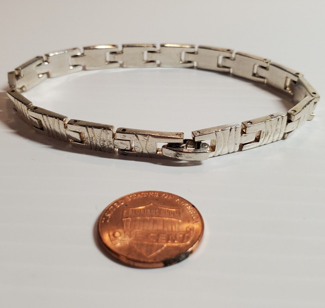 Solid 925 Sterling Silver Contemporary Bracelet 7.9 – 8in Modern Designer 22.7g