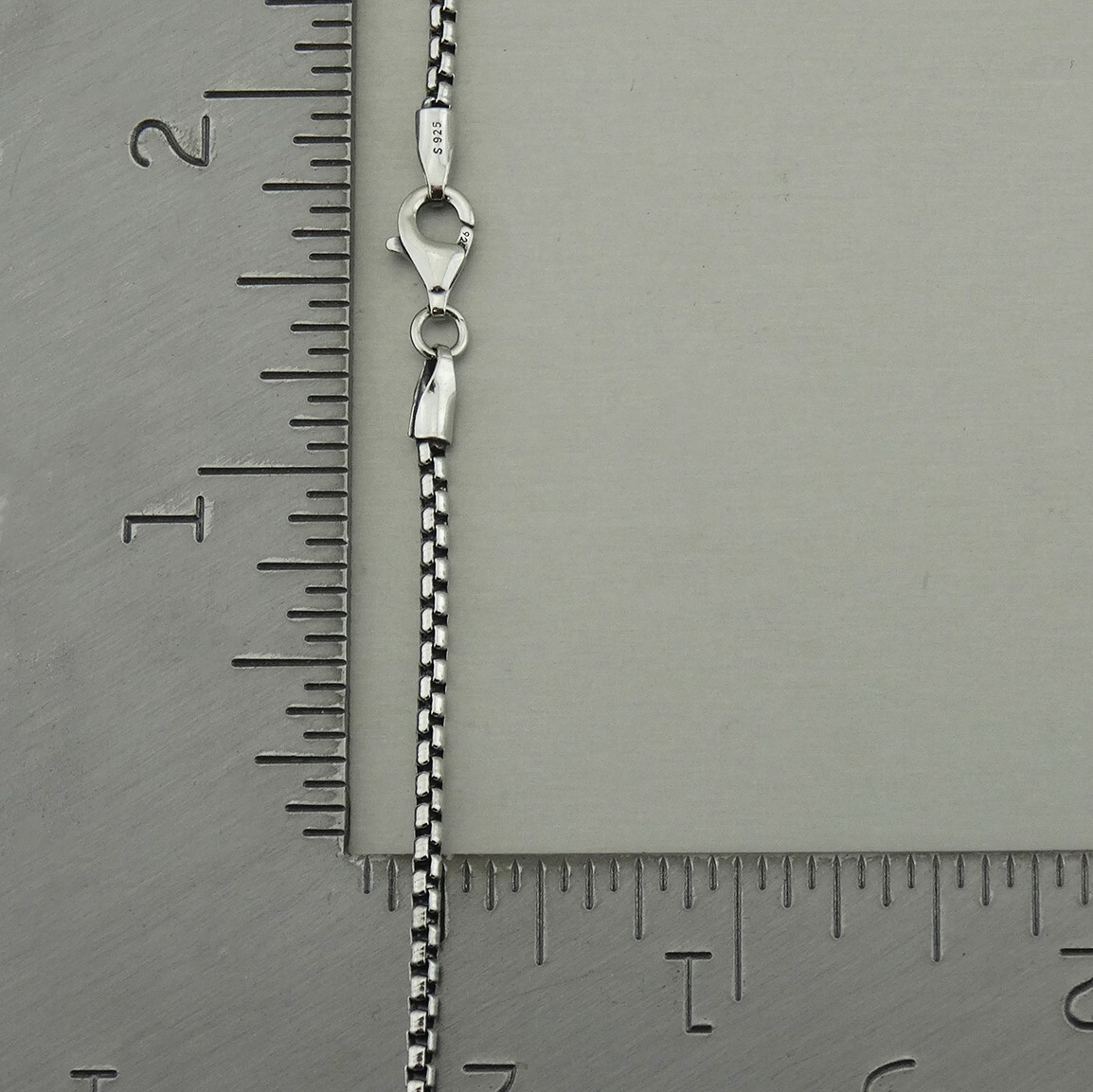 2mm Oxidized Round Box Chain Necklace – 925 Sterling Silver – Unisex 16″-30″