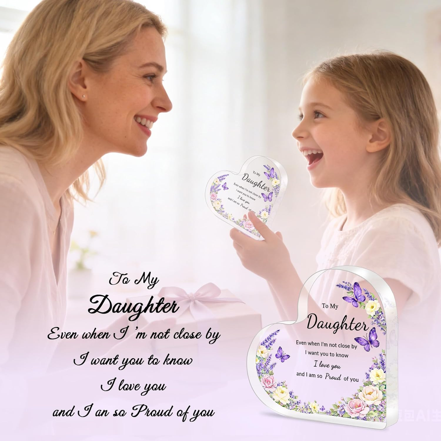 Birthday Gifts for Daughter, Daughter Gifts – to My Daughter Acrylic Heart Plaqu