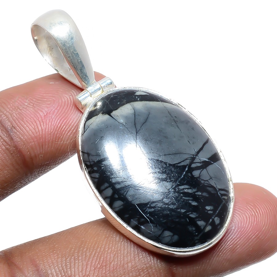 Picasso Jasper 925 Silver Plated Jewelry Pendant 1.93″ T38