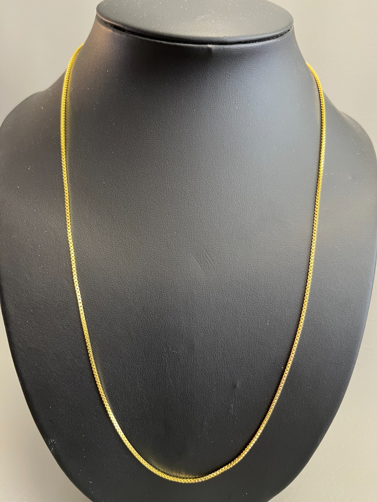 SHARP!! STAMPED 18K GOLD FILLED 1.6mm BOX CHAIN 22″ LONG FITS PENDANT NECKLACE