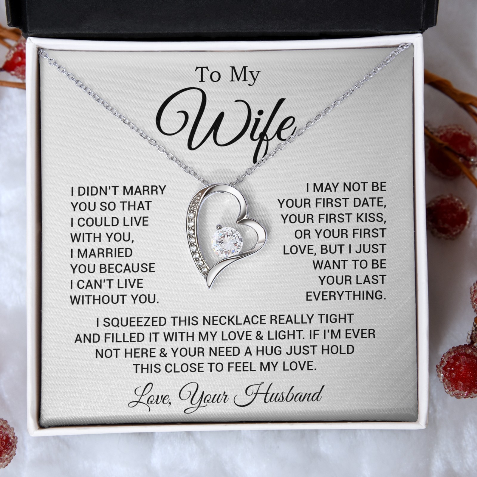 To My Wife Necklace, Gift For Wife, Anniversary Gift For Wife, Necklace For Wife