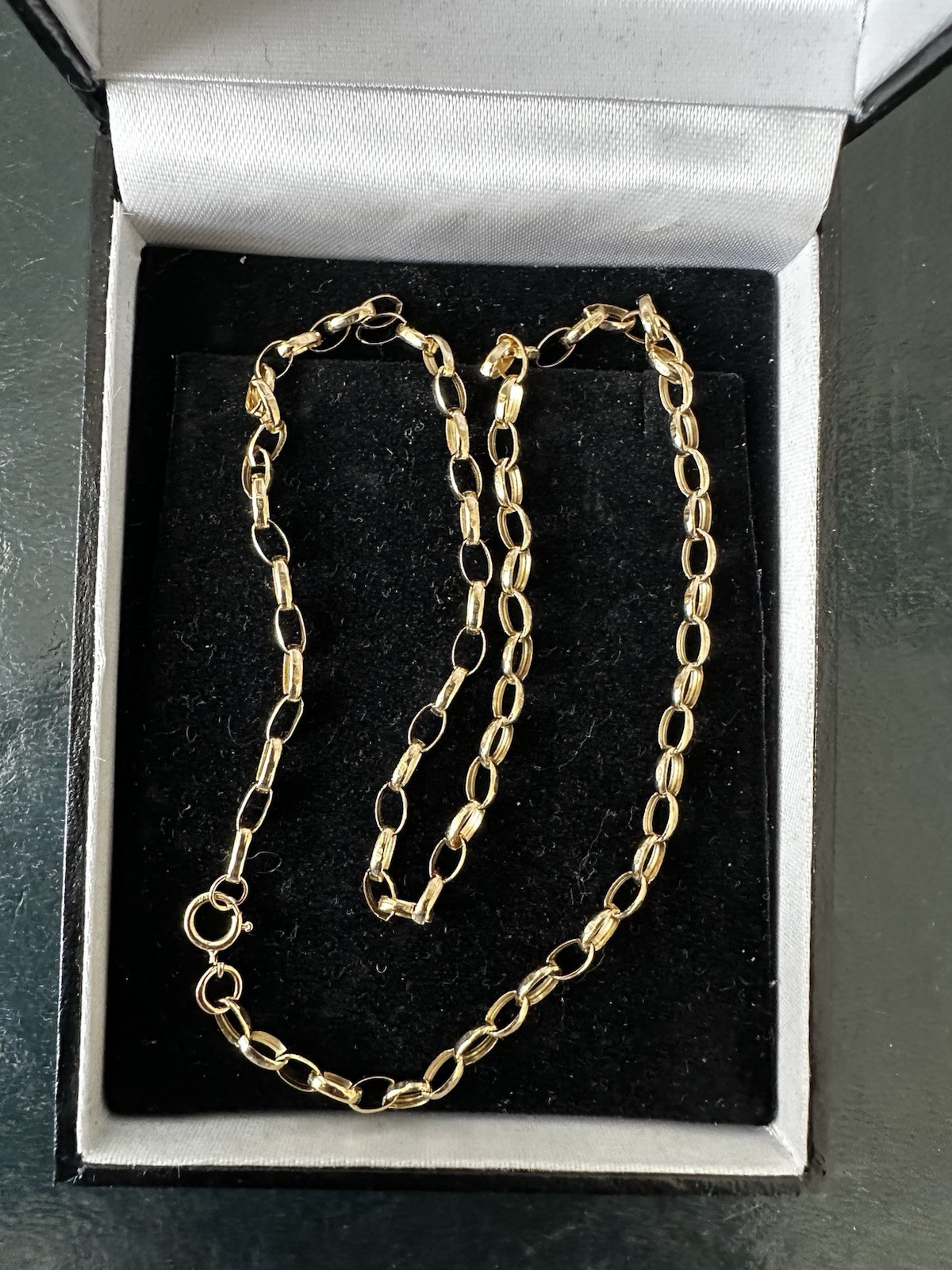 Vintage 9K Gold Belcher Choker Chain Necklace 3.65g B’ham Hallmark Unisex, Boxed