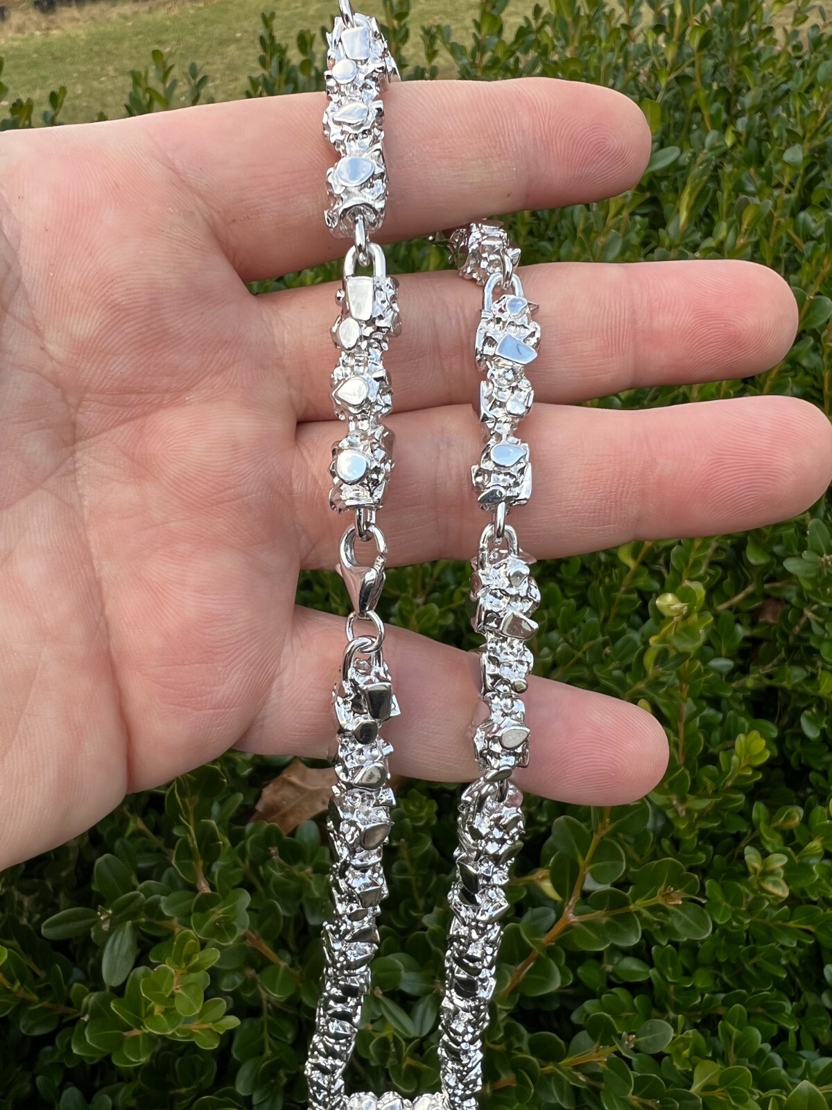 Mens HEAVY Real Solid 925 Sterling Silver Nugget Link Chain Necklace 8mm 18-30″