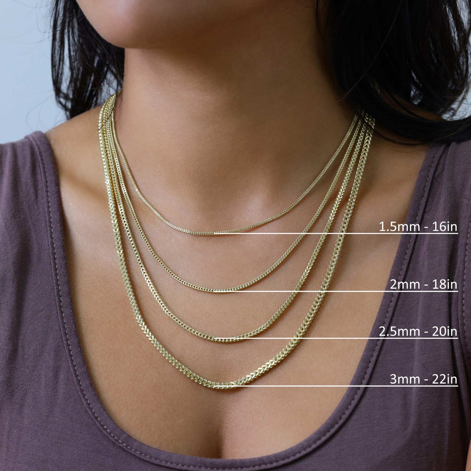 14k Yellow Gold 1.5mm-5mm Franco Box Necklace Bracelet Chain Mens Womens 7″- 30″