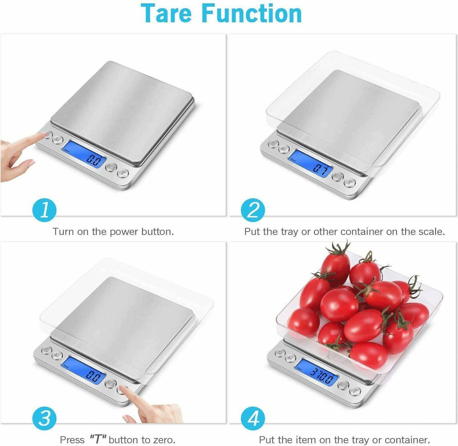 Digital Scale 2000g by 0.1g Jewelry Gold Coin Gram Kitchen Food Pocket Scale