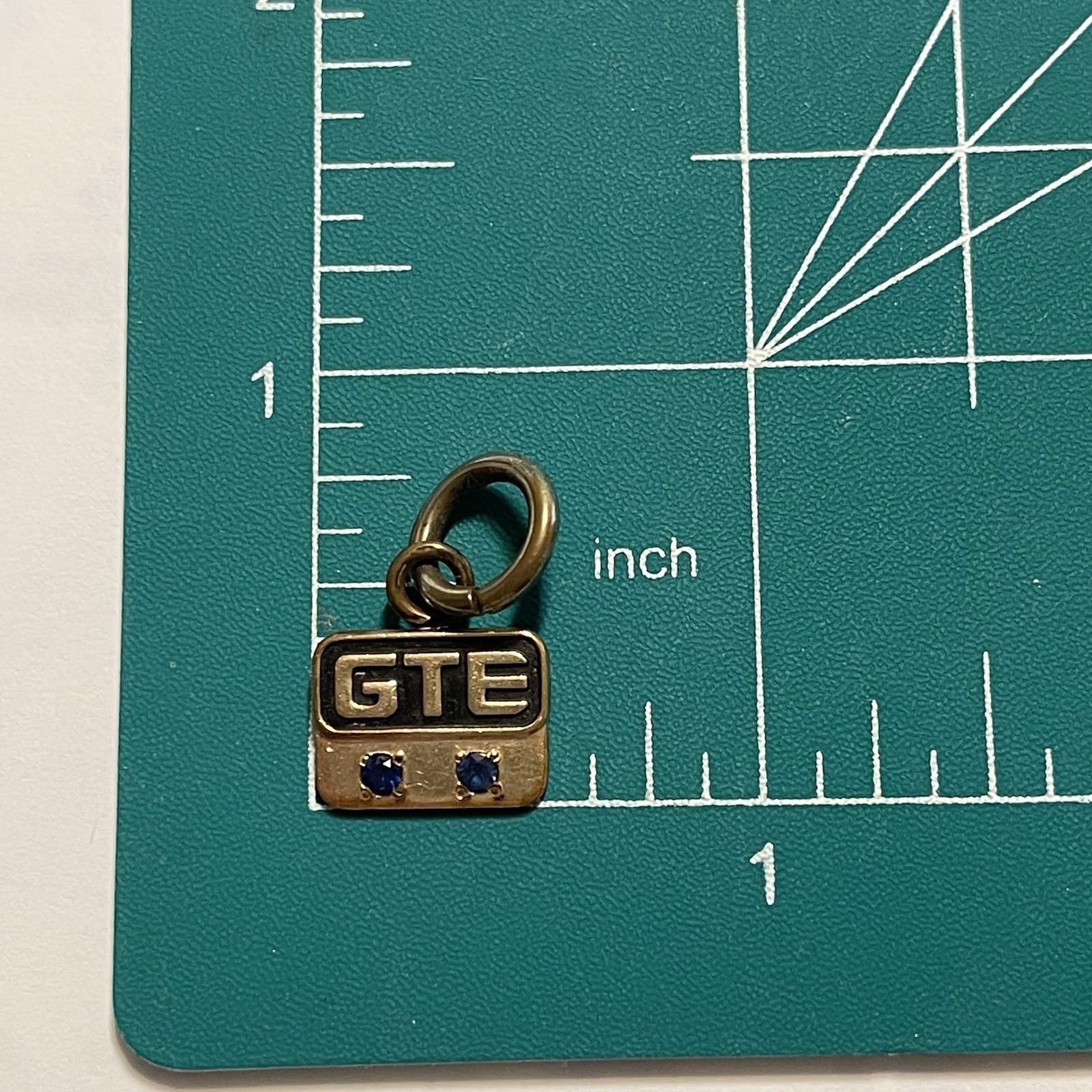 Vintage GTE Charm Gold Filled w/Blue Stones 1/10 10K DBLGF