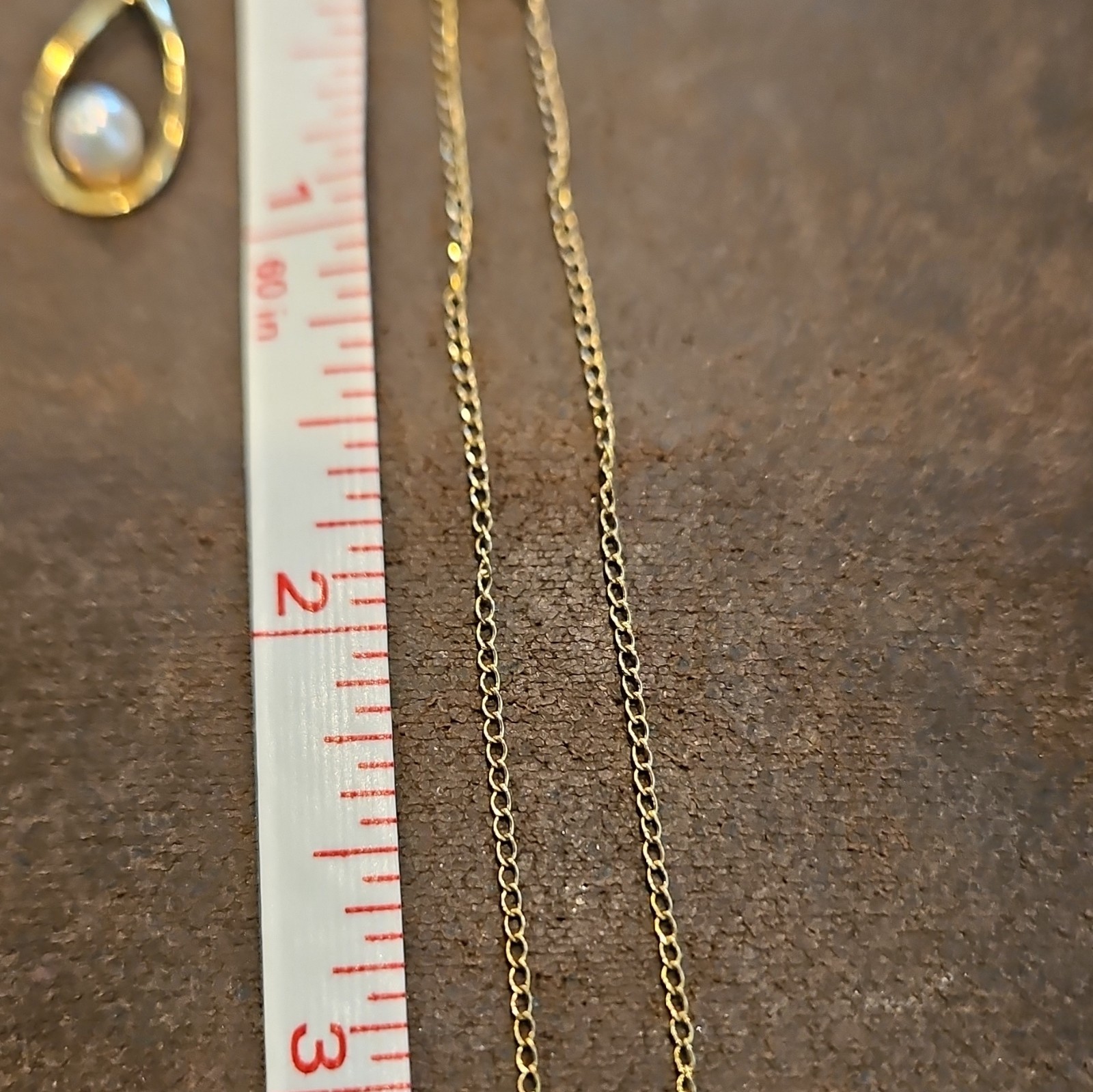 Vintage 14K 12K Gold Filled Pearl Pendant Necklace Set Dainty 18″ Cable Chain