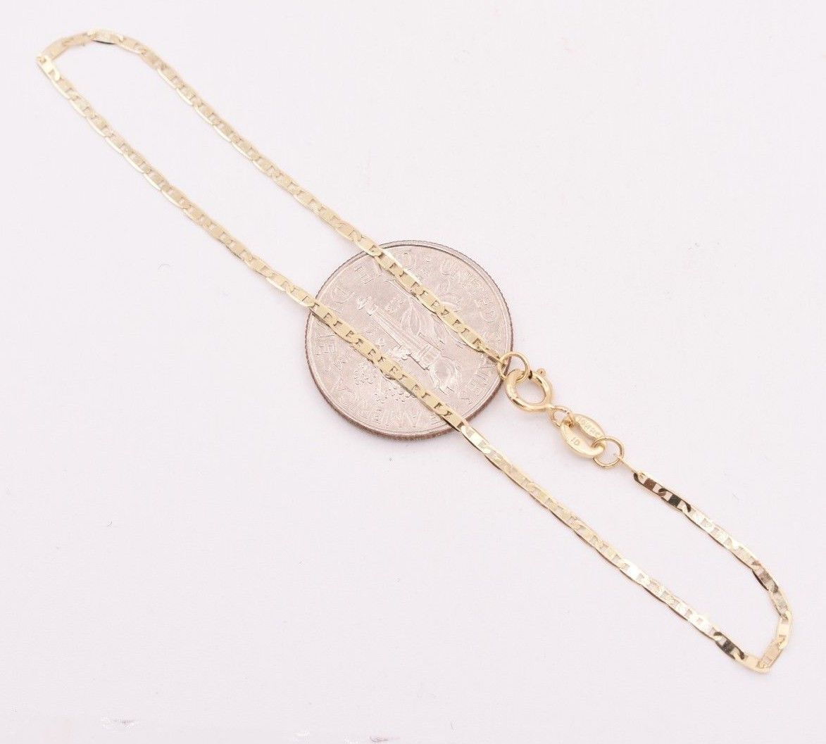 7″ Mariner Anchor Link Chain Bracelet Real Solid 10K Yellow Gold