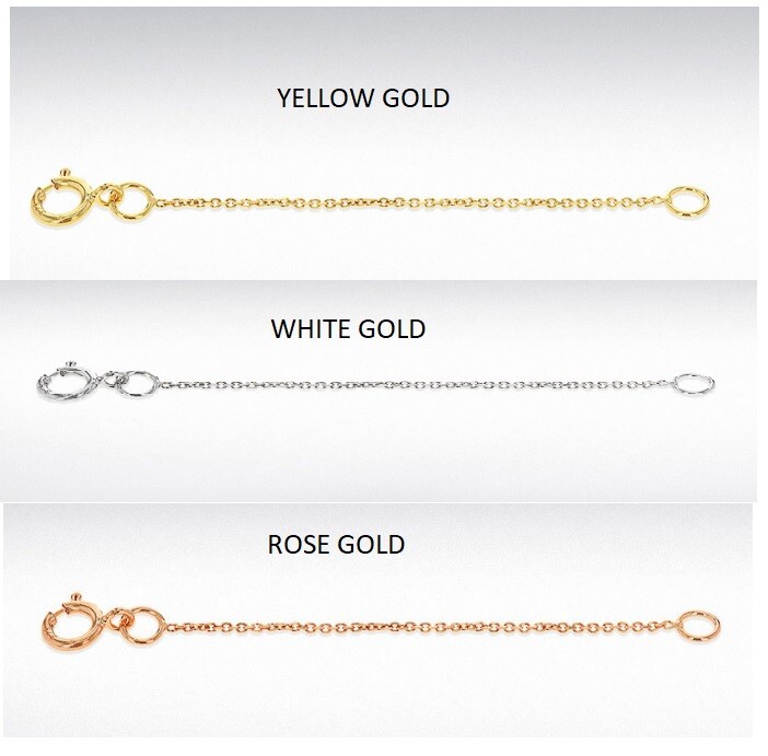 9ct Gold Extender Chain 9k Safety Bracelet Necklace Extension 5cm