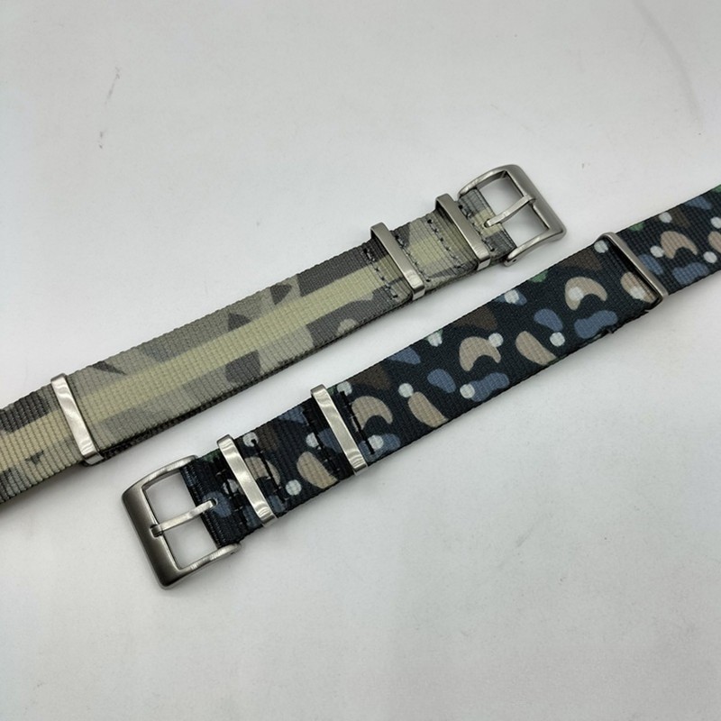 18mm 20mm Pattern NATO Nylon Strap New Pattern One-Piece Pass Through Watch Band