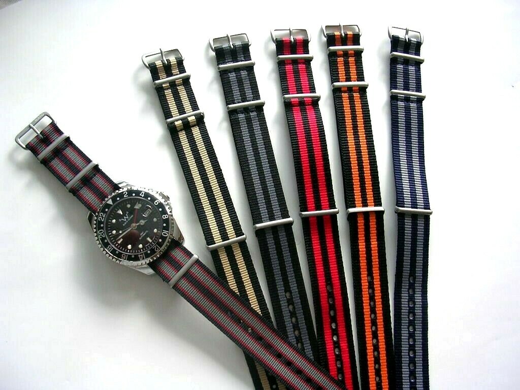 NATO strap G10 ballistic nylon 3 Pack Military watch bands RAF Bond IW SUISSE