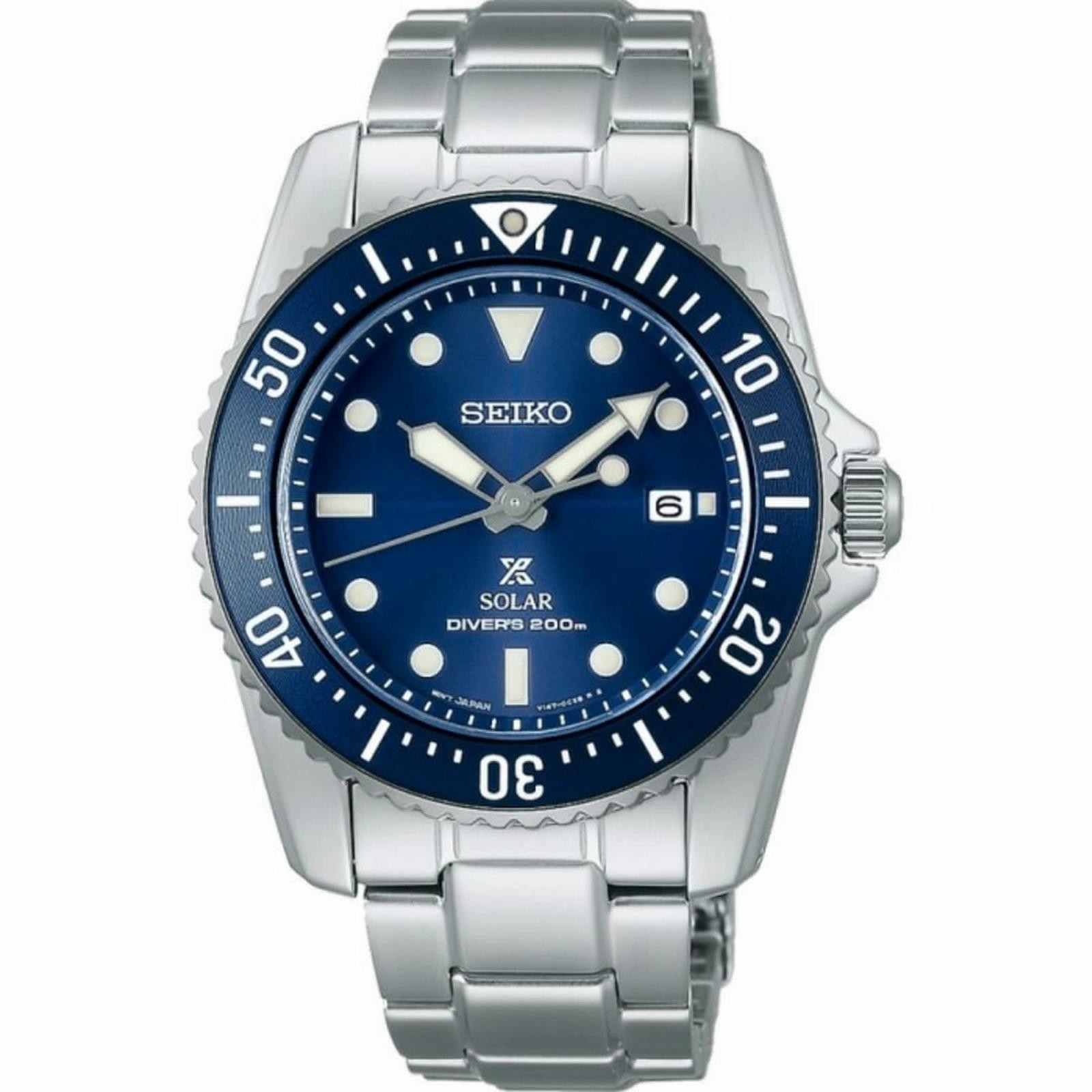 SEIKO ProspeX SNE585P1 Diver’s 200m Watch BLUE Date Steel Sapphire Sunray Scuba