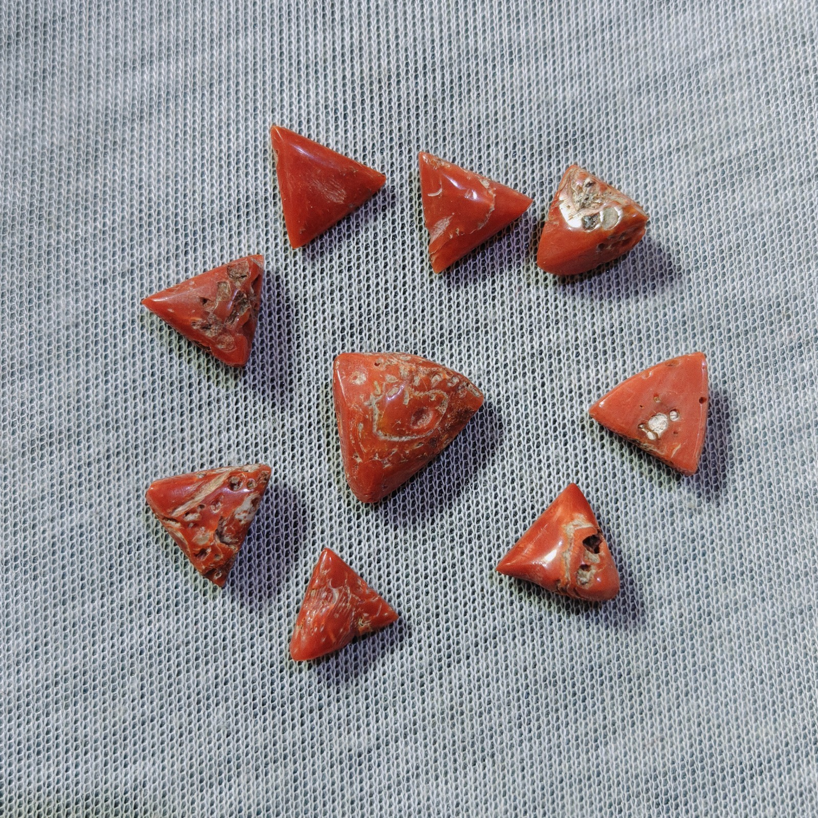 Vintage Natural Italian Coral Cabochon Lot Loose Gemstone Sea Coral Jewelry Maki