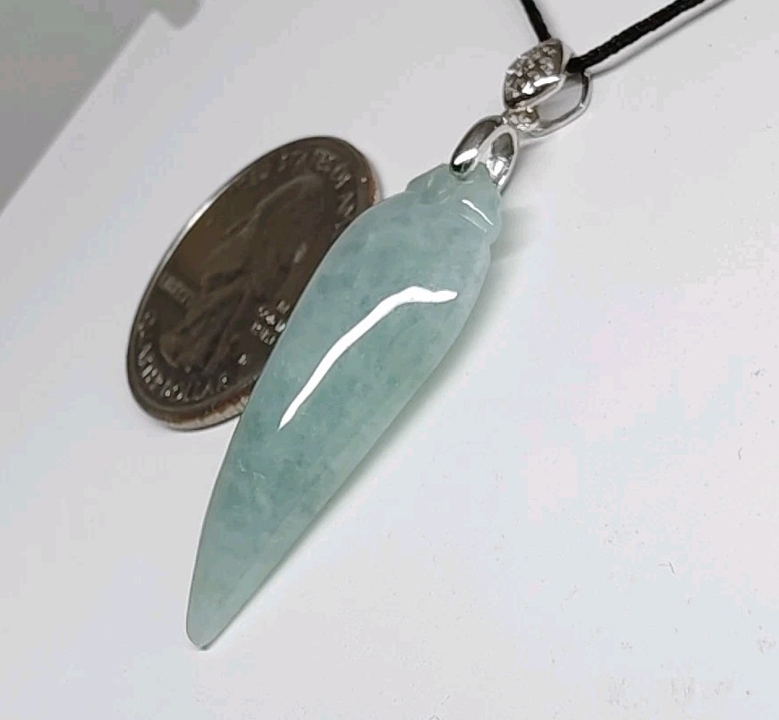 Certified Blue Green Jade Pendant Natural Icy jadeite Monkey Fu Melon 浅绿蓝水翡翠A货福瓜