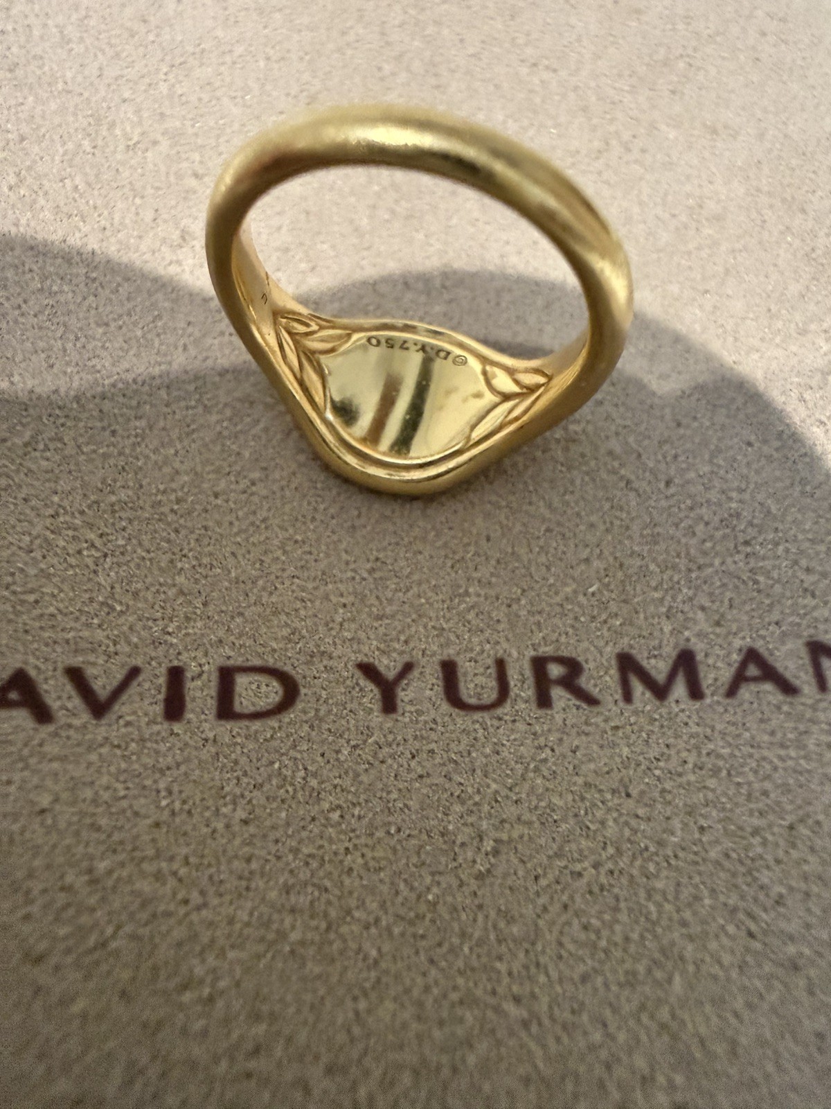 $2400 DAVID YURMAN 18K 750 YELLOW GOLD DIAMOND ‘L” INITIAL PINKY RING Sz.3