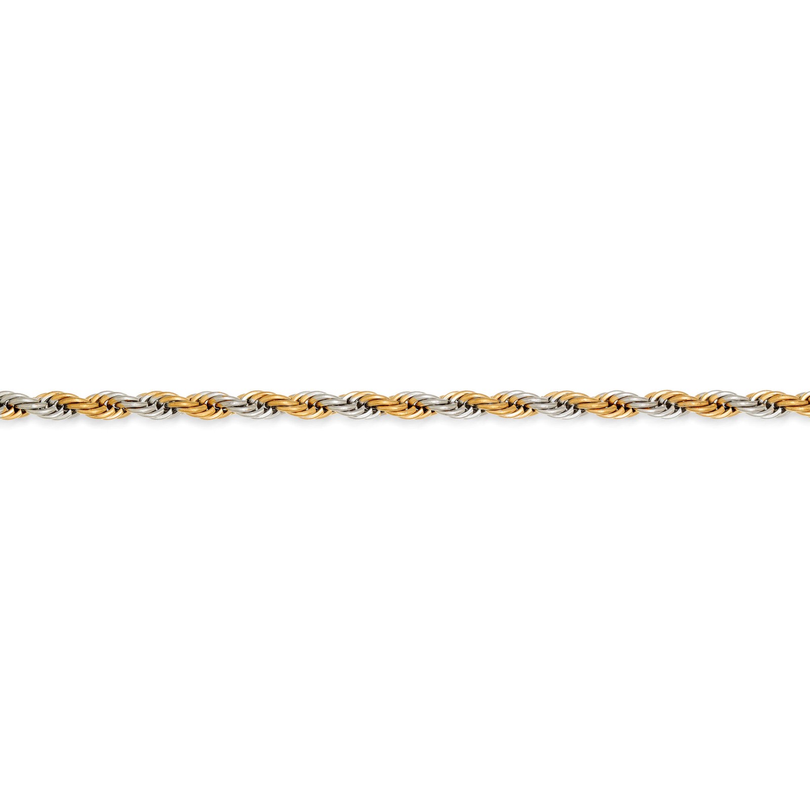 Gold Ion Plated Stainless Steel 3MM Rope Chain Necklace Jewelry – 22 Inch
