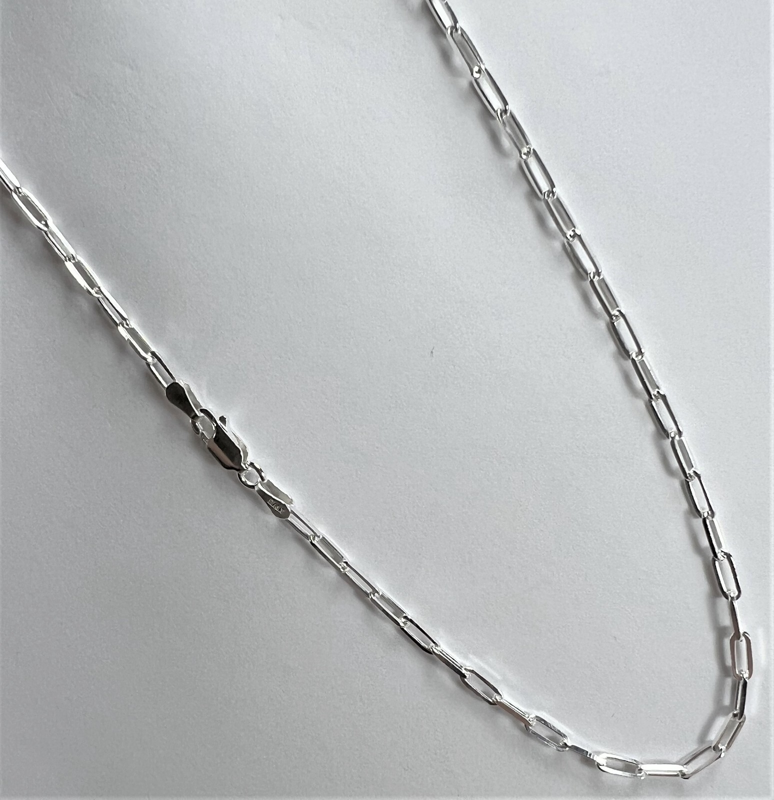 Clip Chain. 2 by 6mm Thick. Pure .925 Sterling Silver. 16,18,20,22,24 Inches.