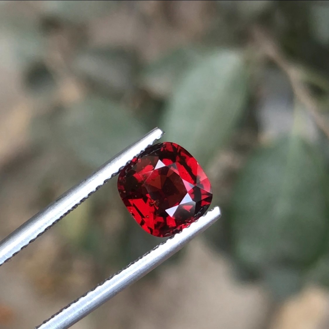 1.95 Ct Natural Red Spinel Cushion Cut From Burma, Certified Gemstone No Heat