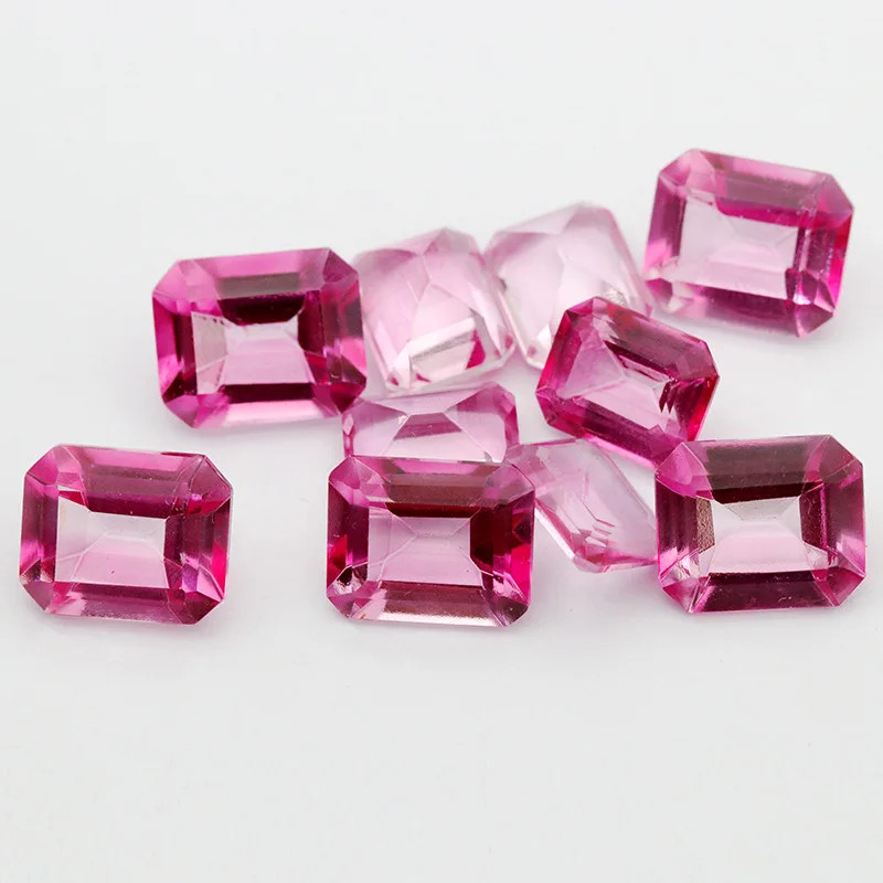 Wholesale Price 0.5-10ct Natural Emerald Cut Pink Padparadscha for Jewelry