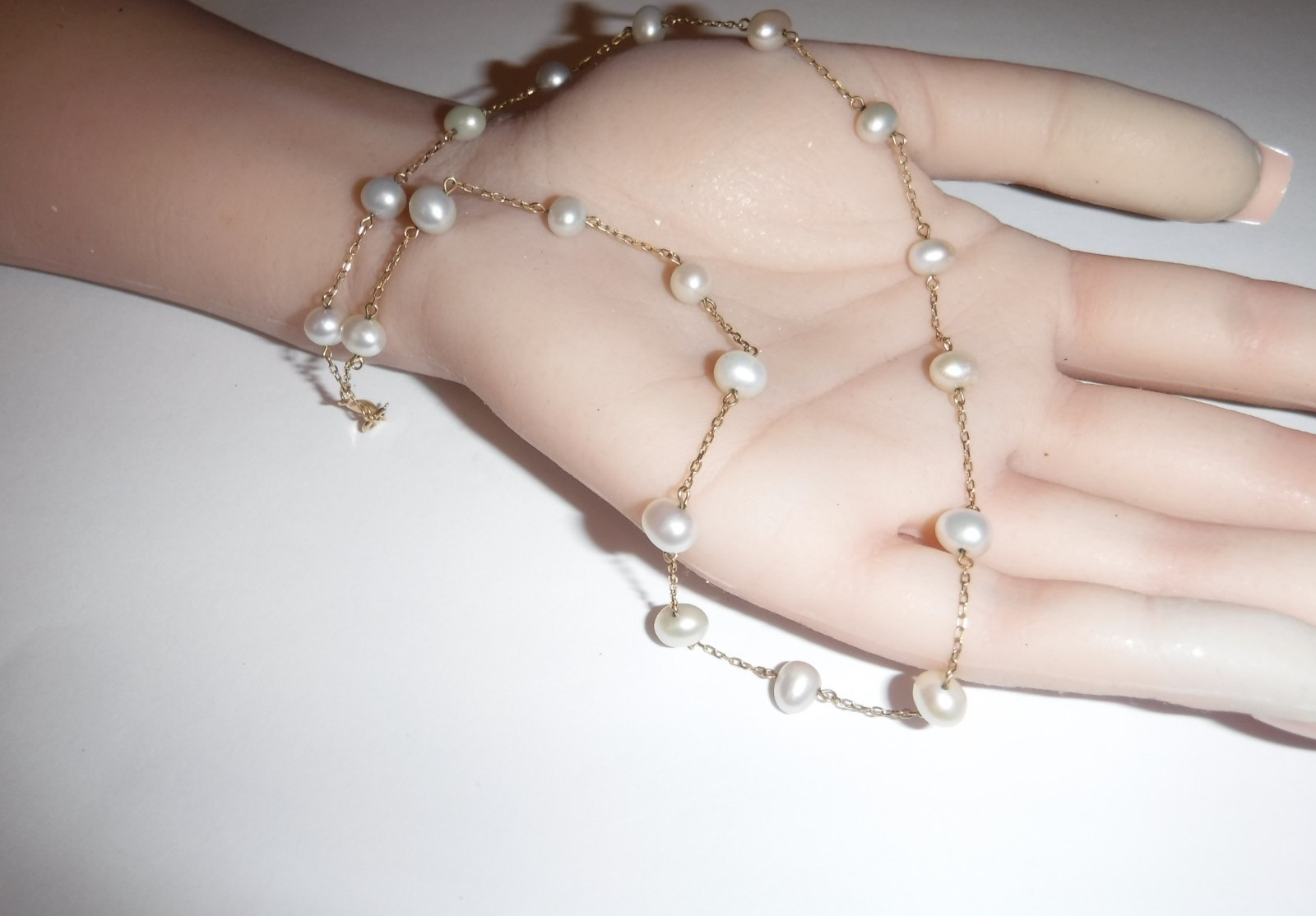 14 K Yellow Gold FW Pearl Designer Peter Brams Necklace 5 m/m 17 Inches