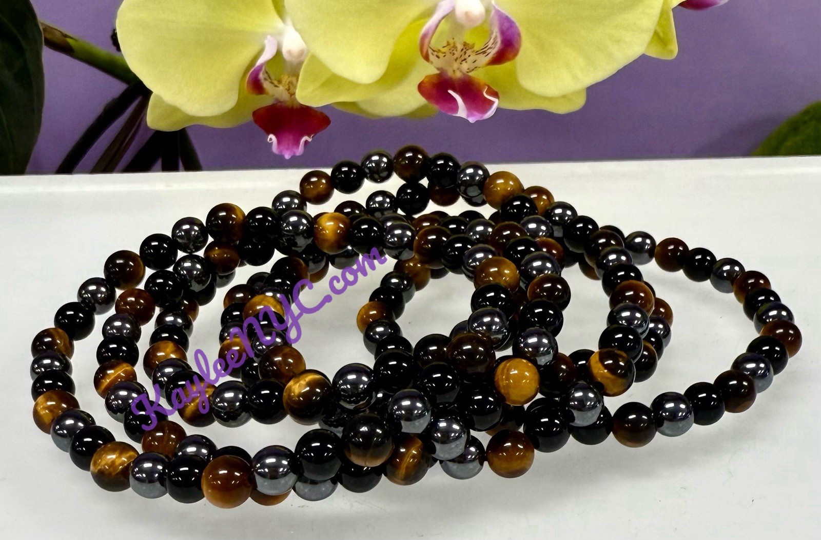 Wholesale 6 Pcs Natural Protection Crystal Bracelet 6mm 7.5″