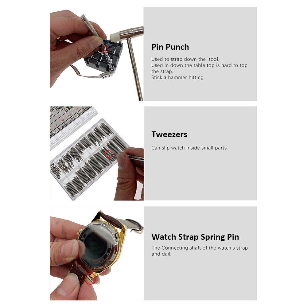 2025 Watch Repair Kit Watchmaker Back Case Remover Opener Link Pin Spring Bar