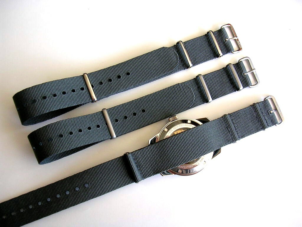 18mm British Admiralty Grey SS NATO G10 ballistic watch band RAF strap IW SUISSE