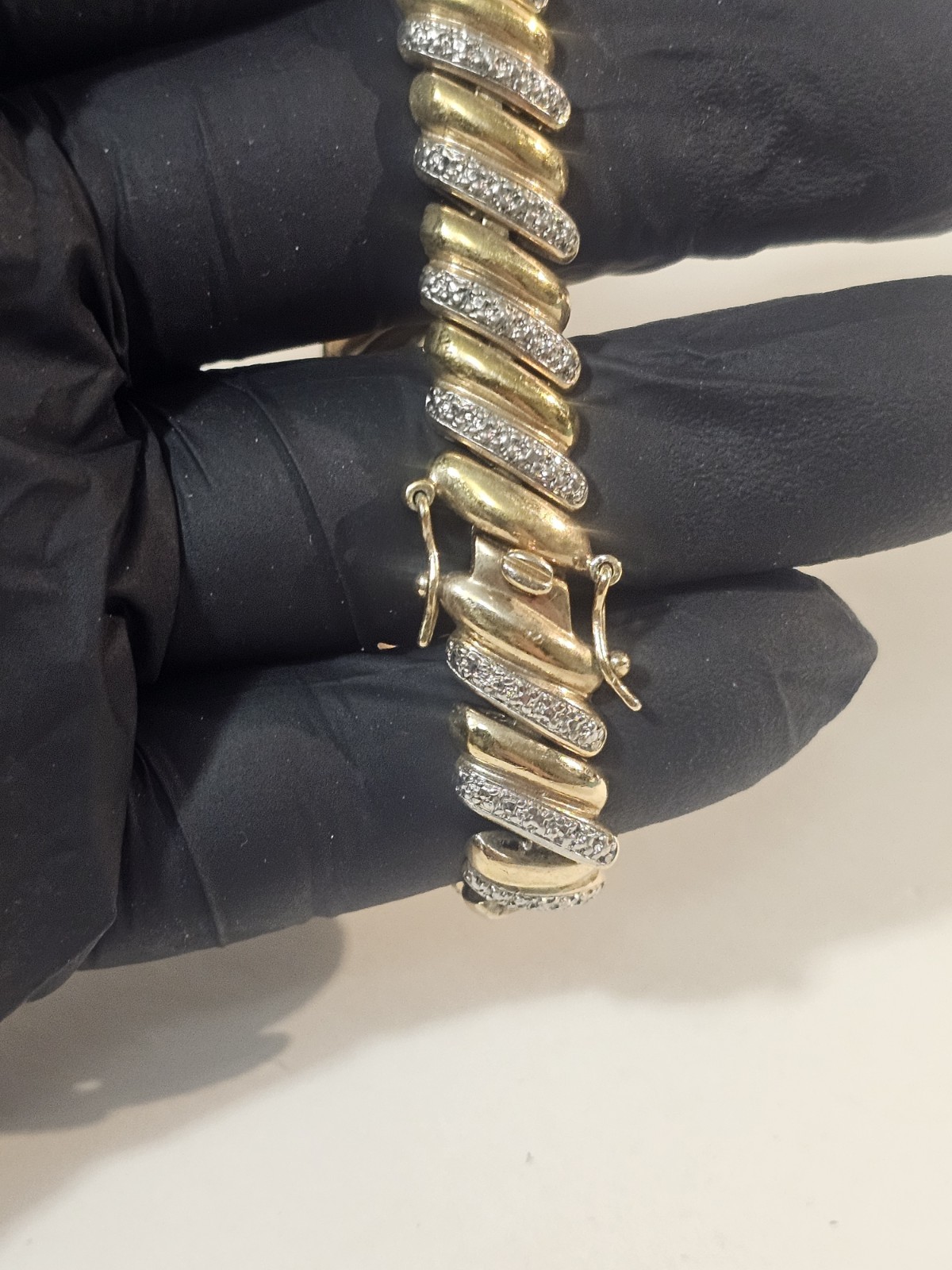 DAZZLING VERMEIL 925 STERLING TAPERED BAGUETTE CUBIC ZICORNIA TENNIS BRACELET 8″