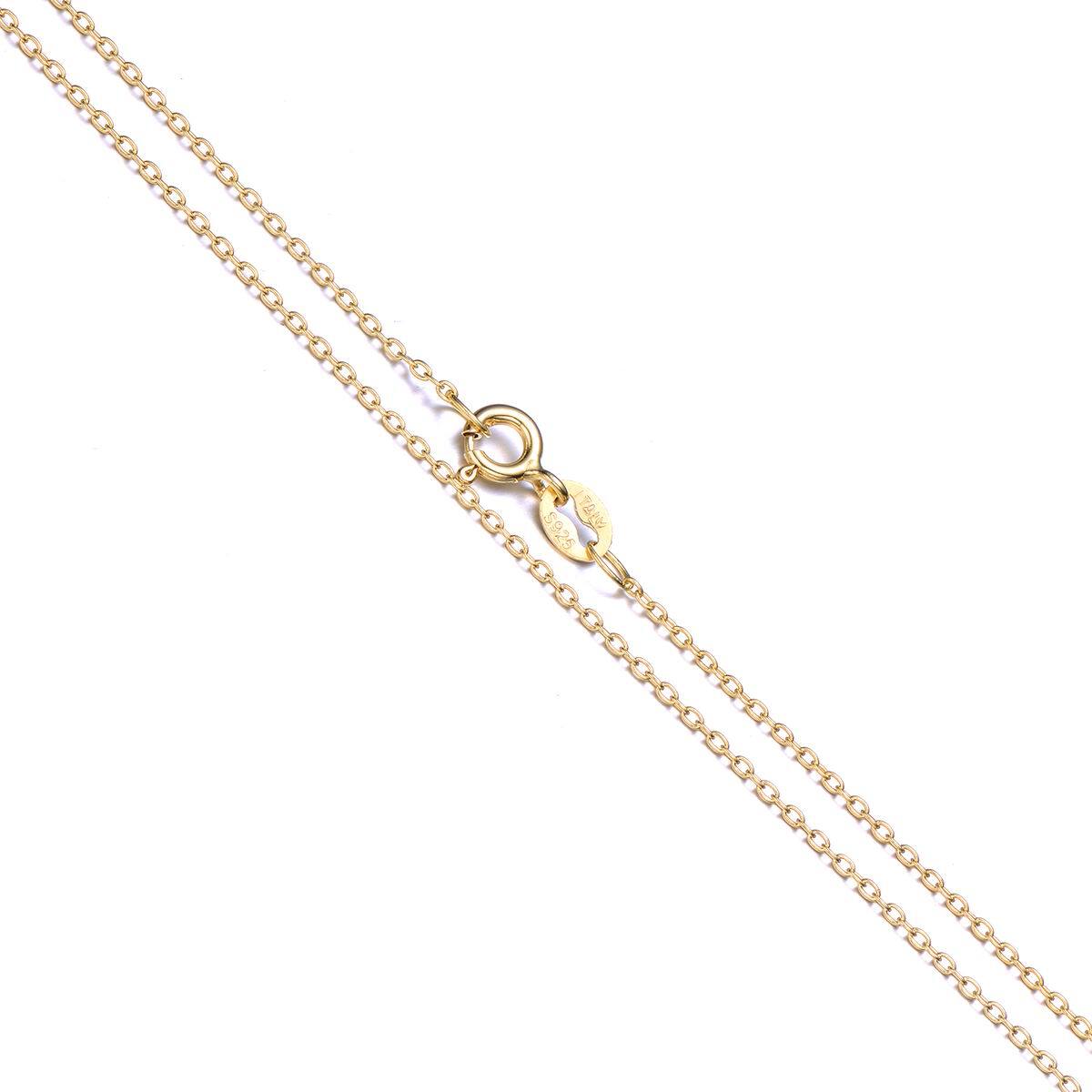 9CT YELLOW GOLD & SILVER BELCHER CHAIN NECKLACE 16″ 18″ 20″ 22″ 24″