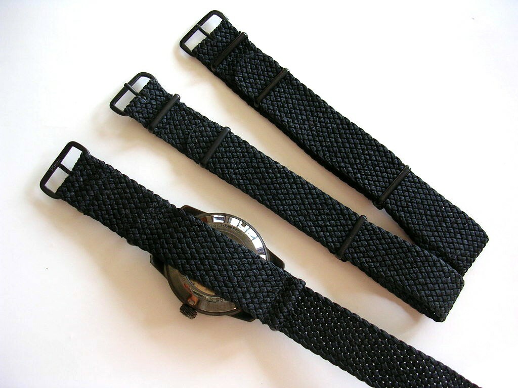 20mm Black PVD Braided NATO G10 ® Woven HD Nylon watch band RAF strap IW SUISSE