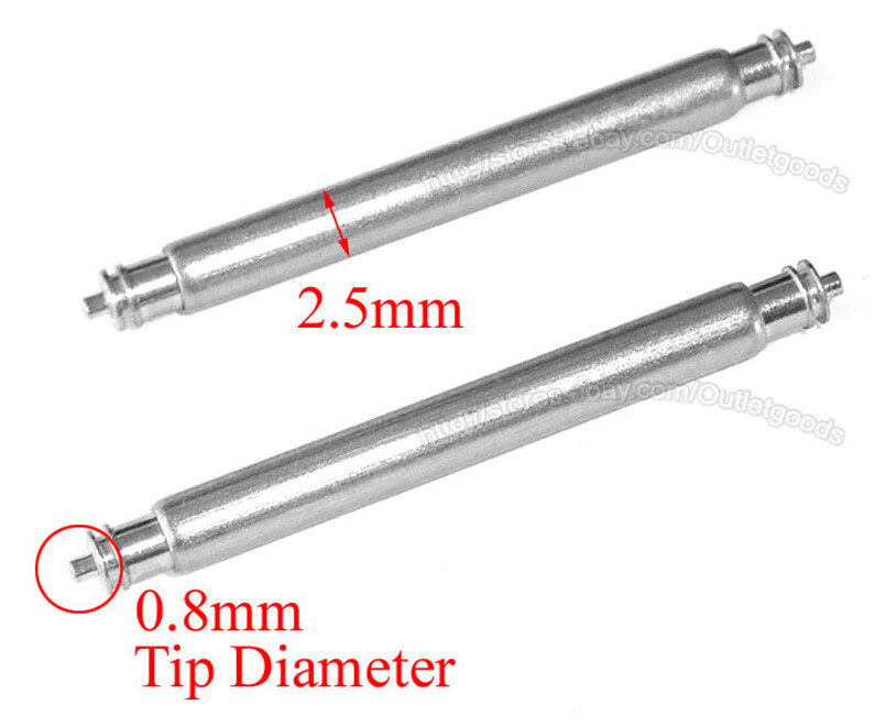 18mm 20mm 22mm 24mm 26mm FAT Spring Bar Pin 2.5mm w/ 0.8mm ends 4 pcs or 10 pcs