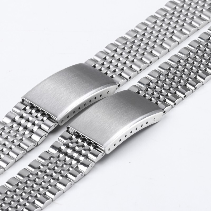 High Quality 9 Beads Stainless Steel Arc Watch Strap 18/20/22mm Metal Bracelet