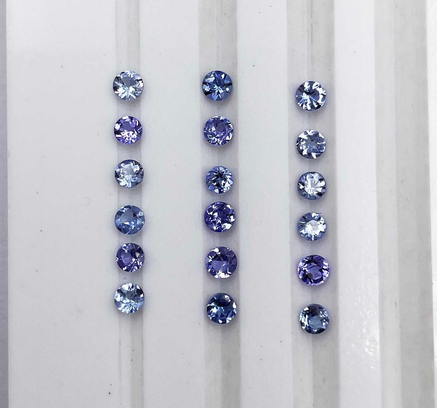 Natural Tanzanite Round Cut Loose Gemstone Lot 50 Pcs 2.50 MM 3.50 CT