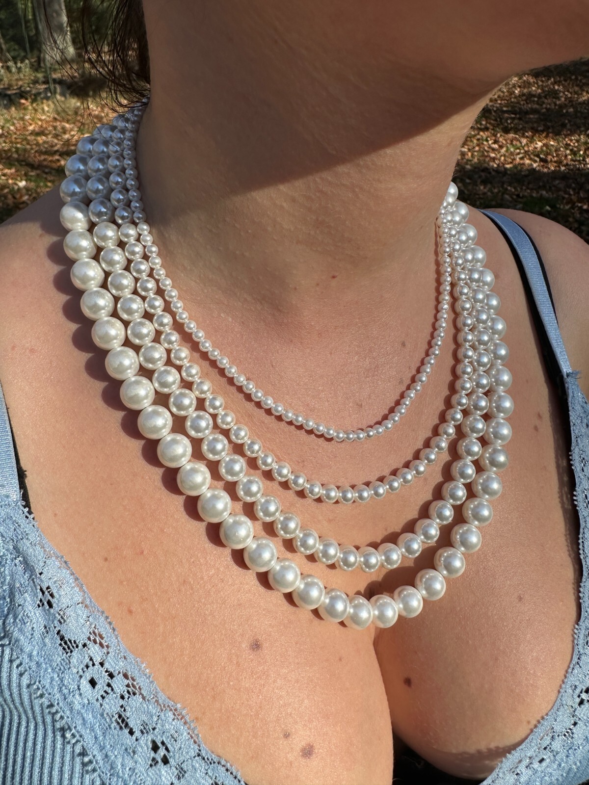 Cultured Pearl Necklace W. Real 925 Silver Clasp For Men Women 4-10mm All Length