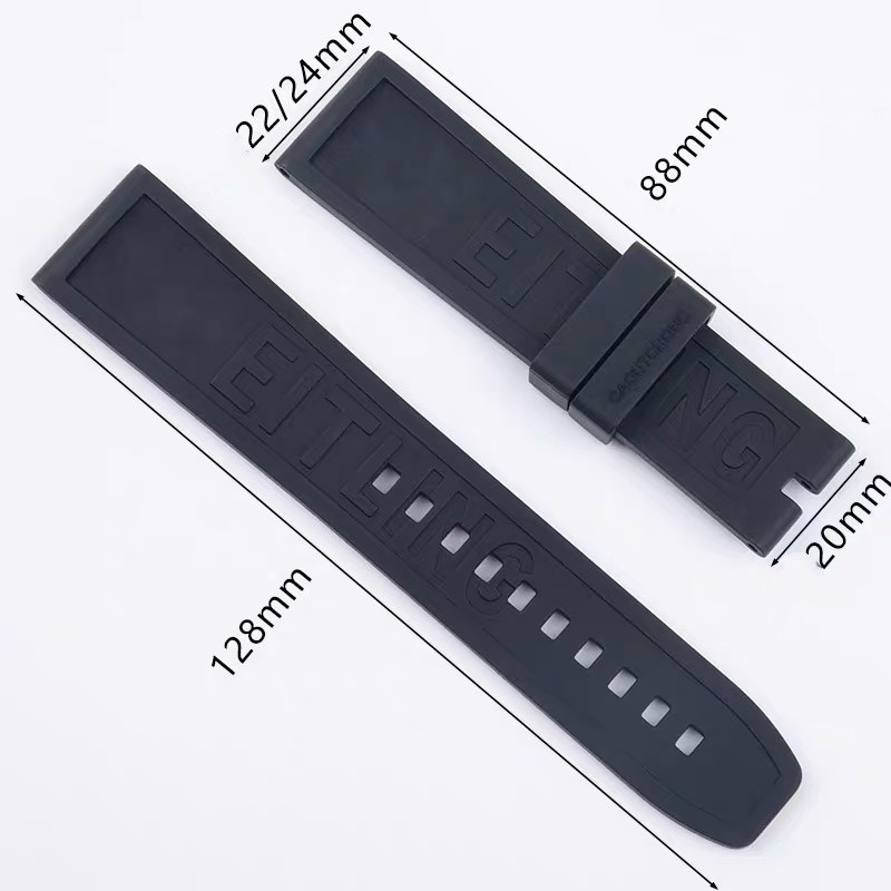 22mm 24mm For BREITLING BLUE RUBBER WATCH BAND STRAP AVENGER PRO DIVER