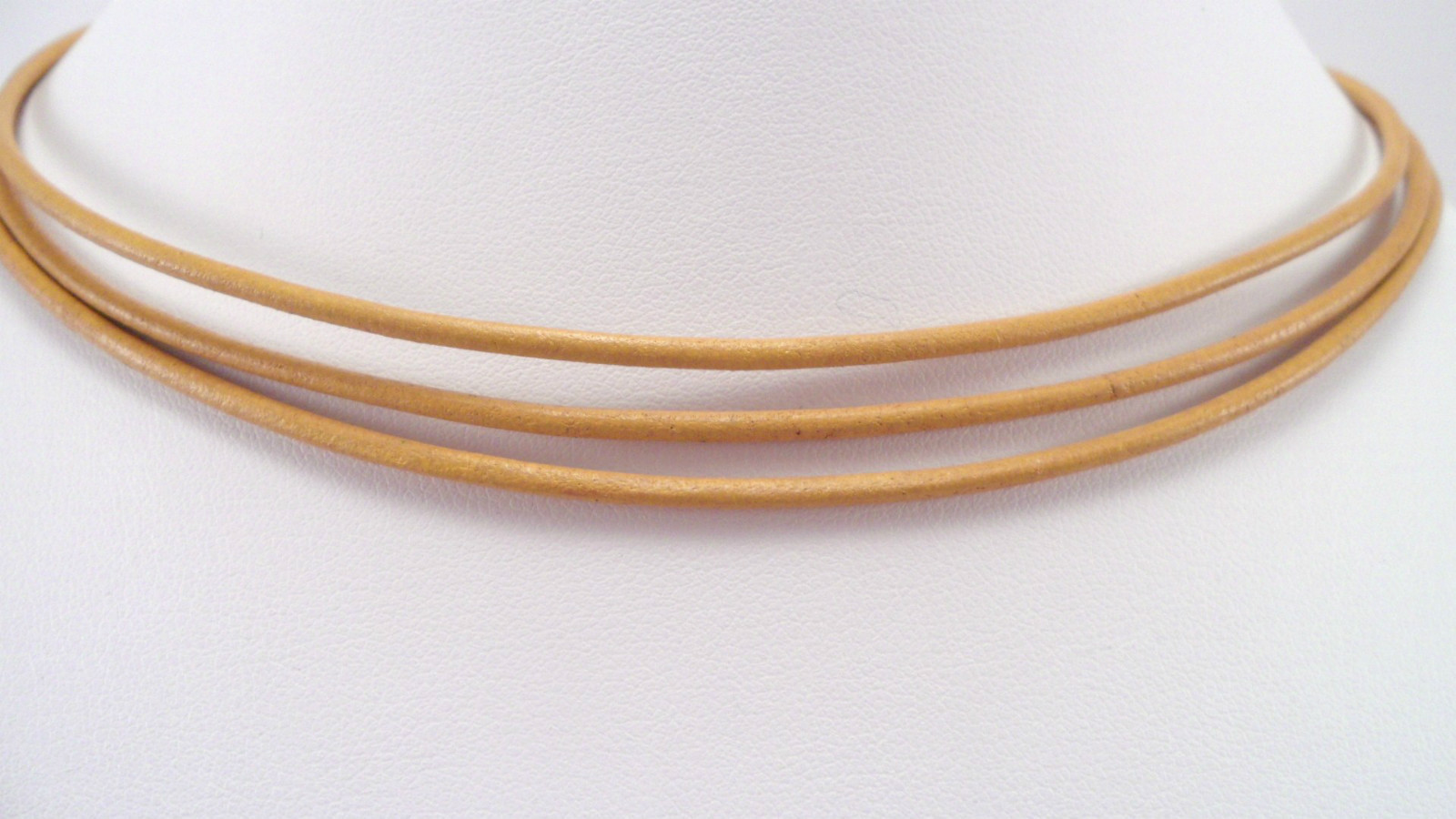 3 strand 2mm leather cord necklace sterling silver u pick length & color