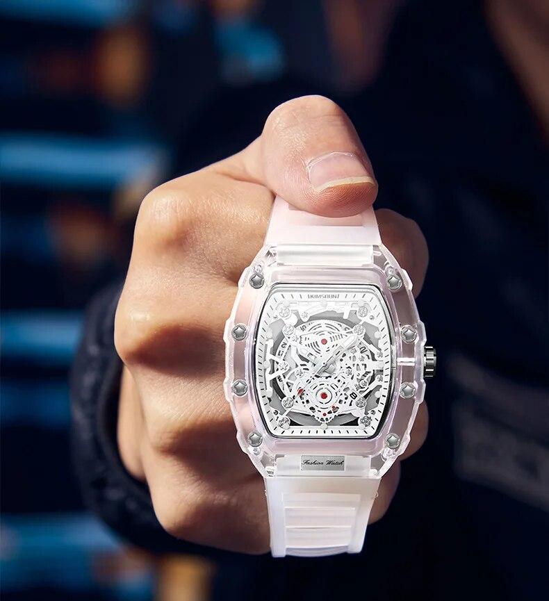 KIMSDUN Transparent Men’s Watch Quartz Wristwatch Luminous Waterproof watch