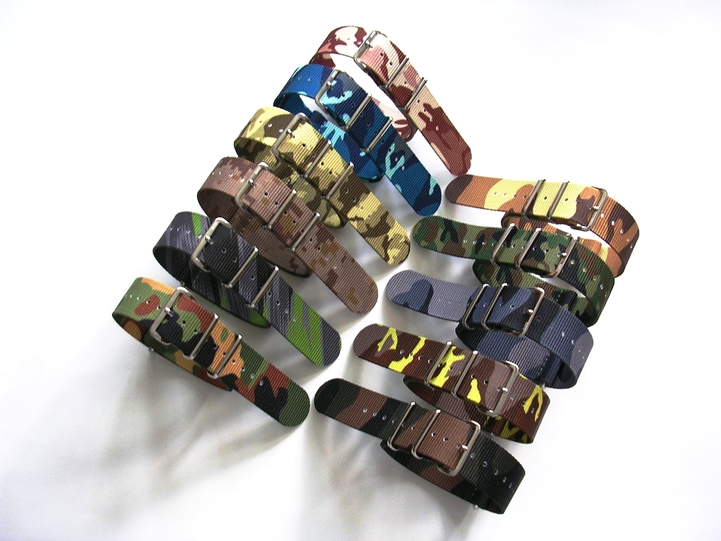 NATO G10 ® Ballistic CAMO nylon watch band Military strap RAF stitched IW SUISSE